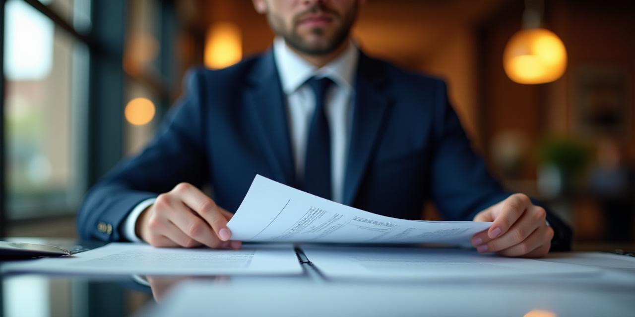 A business professional frustrated by complex legal paperwork in a London office setting